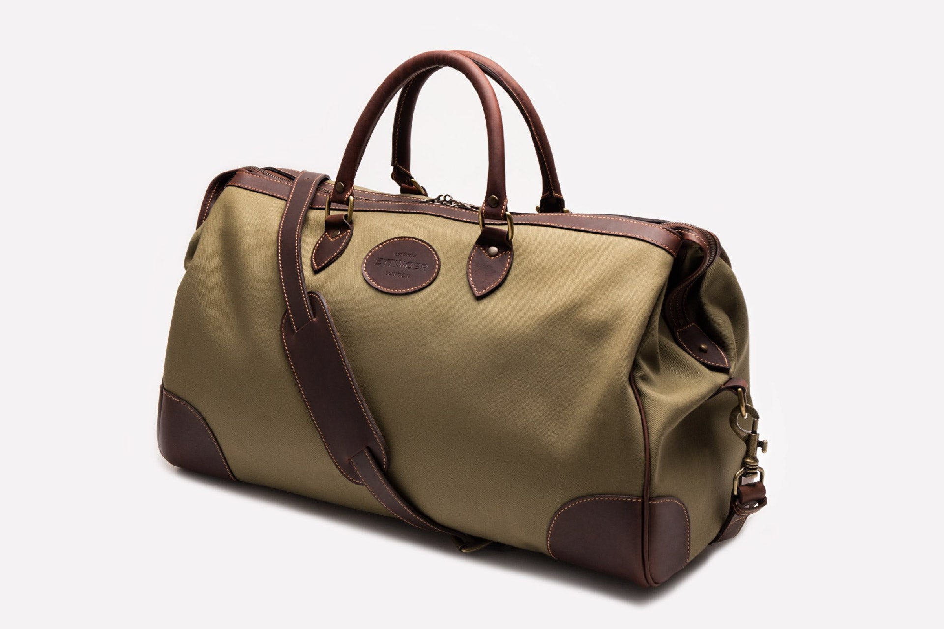 Pursuits Hurlingham Overnight Bag-Ettinger-Luxvivendi #color_Ettinger-Olive/Havana