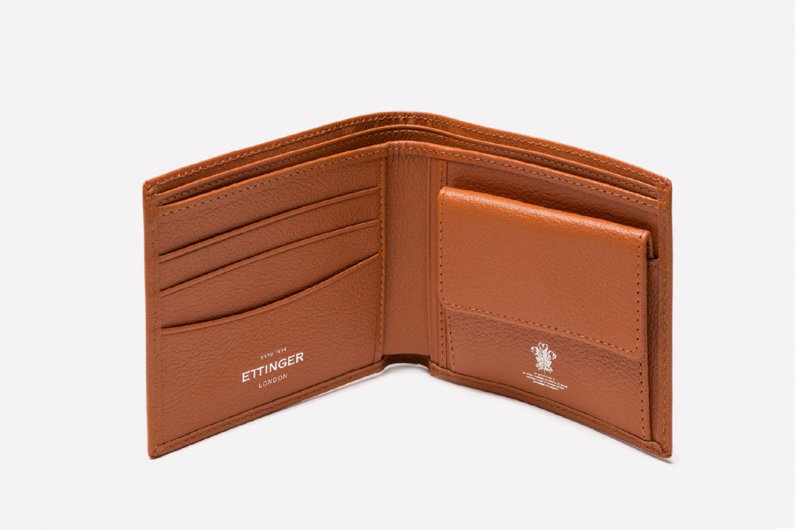 Capra Billfold Wallet with 3 Card Slots & Coin Purse-Ettinger-Luxvivendi #color_Ettinger-Tan