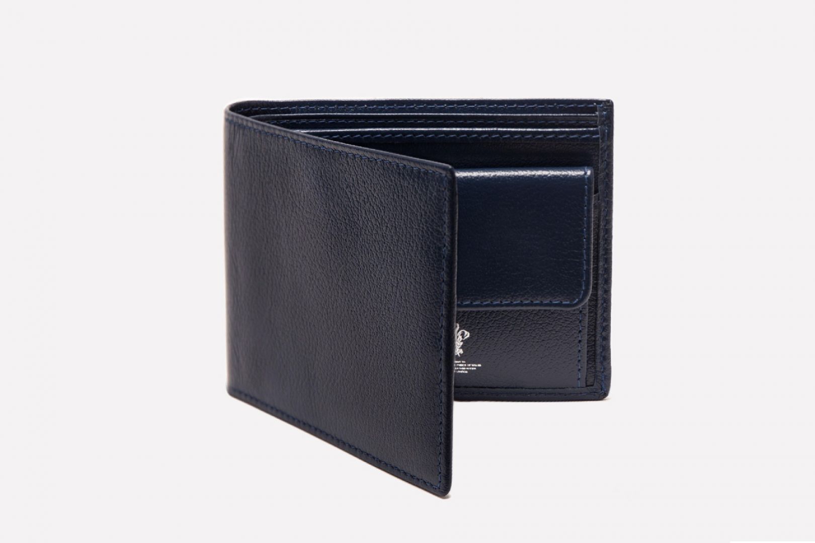 Capra Billfold Wallet with 3 Card Slots & Coin Purse-Ettinger-Luxvivendi #color_Ettinger-Marine Blue