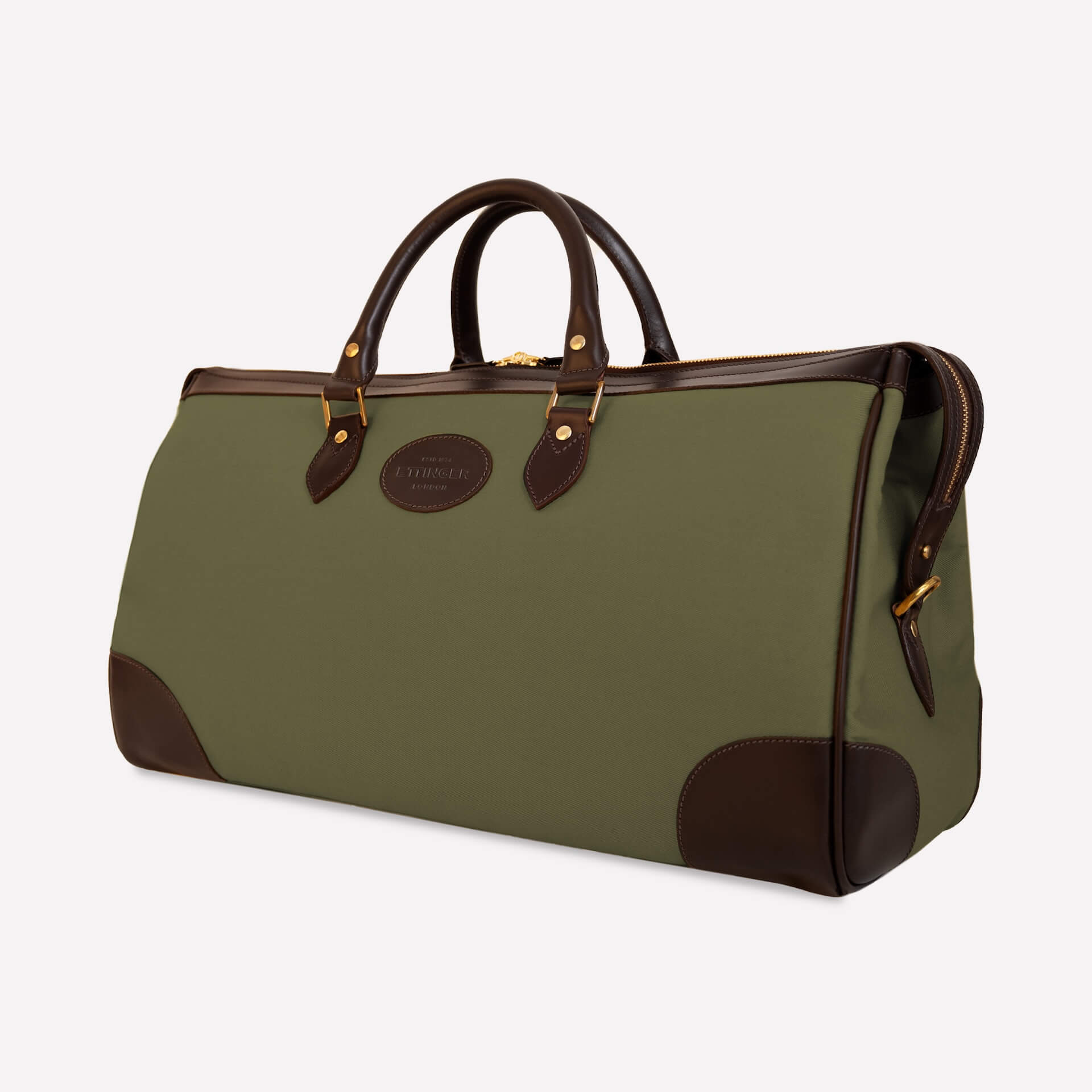 Pursuits Hurlingham Overnight Bag-Ettinger-Luxvivendi #color_Ettinger-Olive/Havana