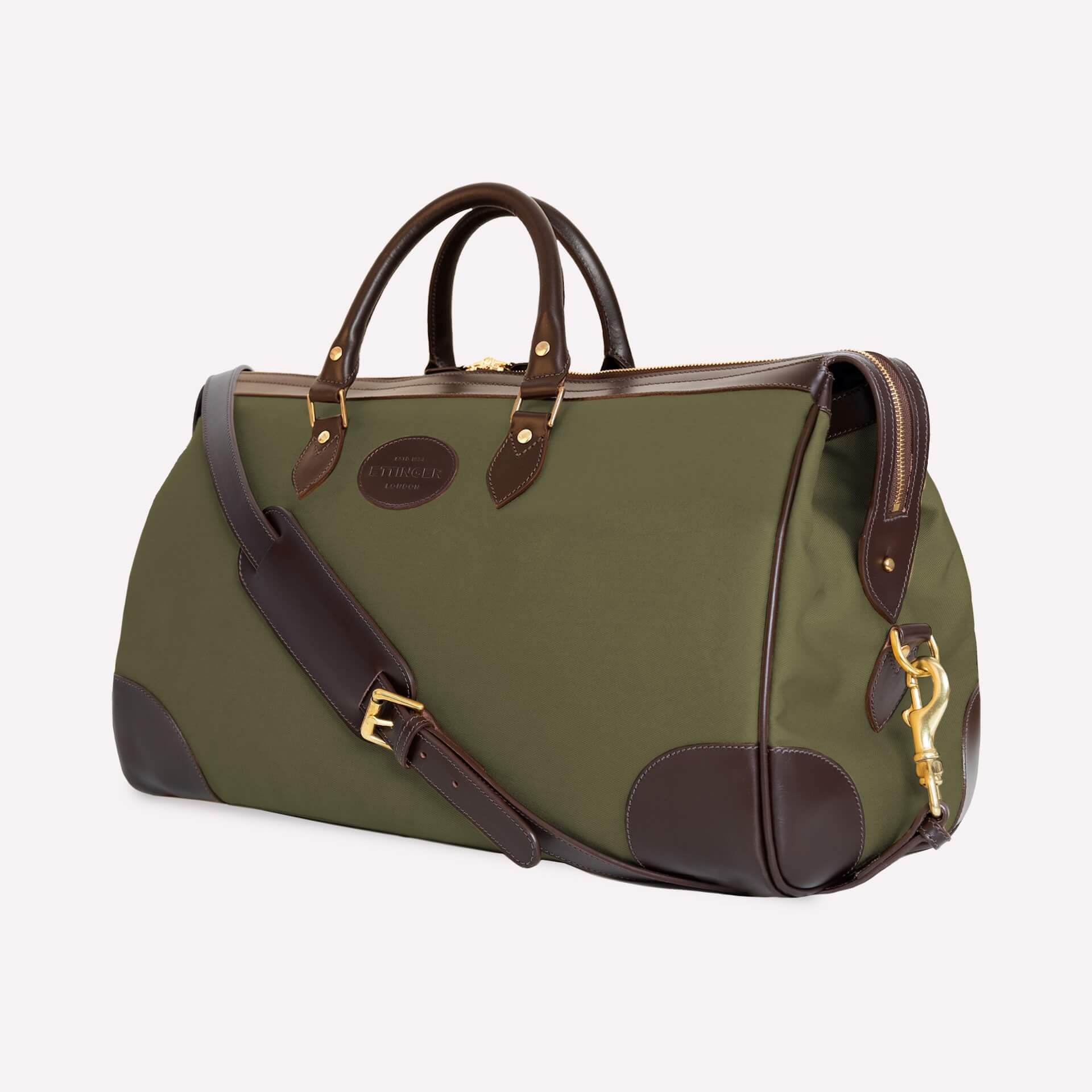 Pursuits Hurlingham Overnight Bag-Ettinger-Luxvivendi #color_Ettinger-Olive/Havana