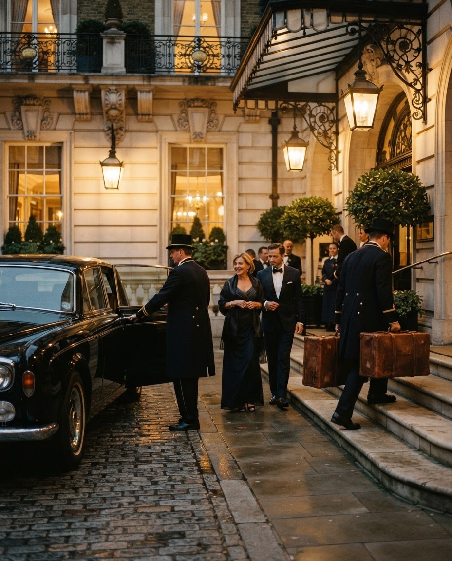 Luxvivendi Aviation – grand hotel arrival in the evening