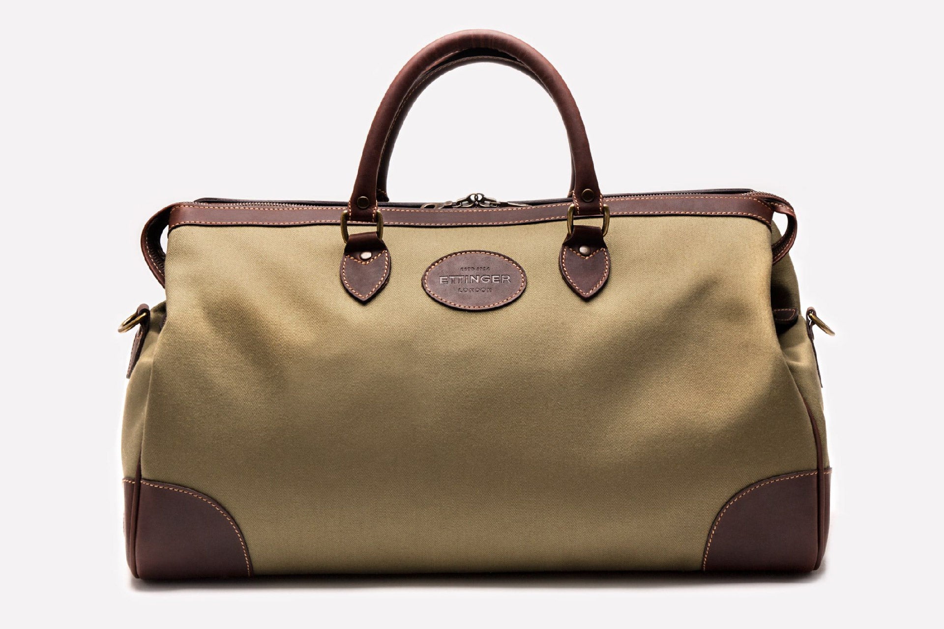Pursuits Hurlingham Overnight Bag-Ettinger-Luxvivendi #color_Ettinger-Olive/Havana